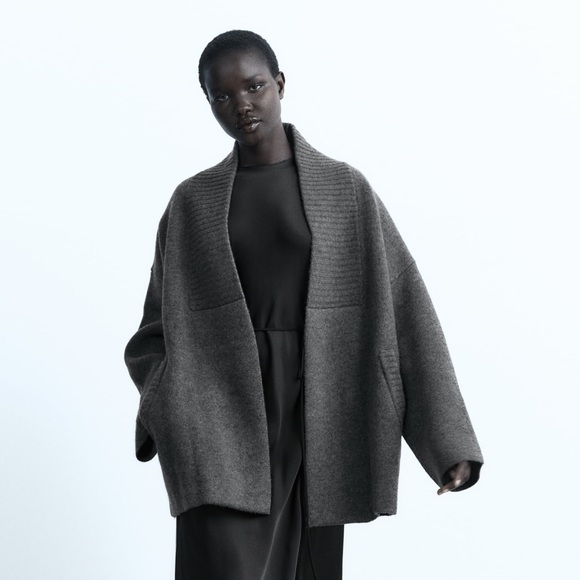 Zara Wool Oversized Coat NWT - Picture 3 of 16
